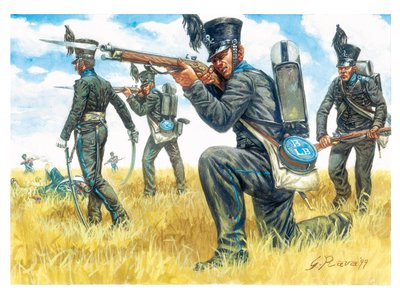 Primer imperio: el regimiento de infantería de los Brunswick negros - Primer imperio: el regimiento de infantería del batallón Brunswick Leib (ilustración) de Giuseppe Rava