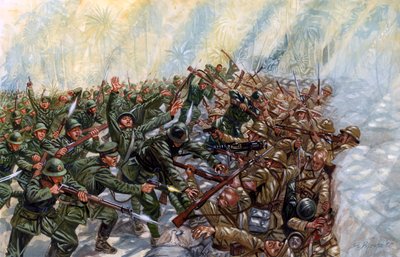 Guerra franco-tailandesa (1940-1941): batalla entre el ejército de Tailandia del general Plaek Pibulsonggram dit Phibun y el ejército francés del gobierno de Vichy en Indochina - Guerra franco-tailandesa: batalla librada entre Tailandia y la Francia de Vic de Giuseppe Rava