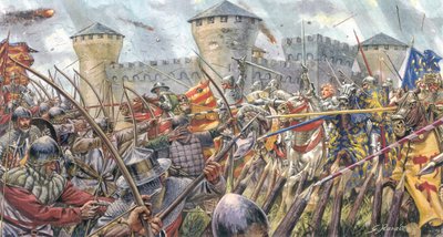 Guerra de los Cien Años: Juana de Arco (1412-1431) libera Orleans en 1429 - Guerra de los Cien Años: Juana de Arco en el sitio de Orleans - de Giuseppe Rava