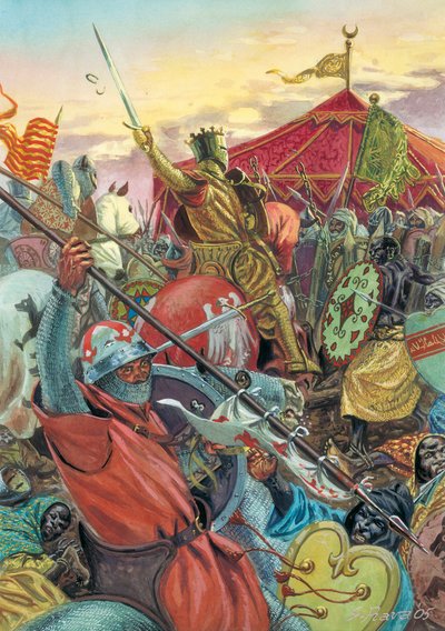 Reconquista de España: Batalla de las Navas de Tolosa el 16/07/1212 entre los cristianos y el Armee de los moros - reconquista: Batalla de las Navas de Tolosa (Batalla de Al-Uqab) el 16 de julio de 1212 entre las fuerzas del rey Alfonso VIII de Castilla a  de Giuseppe Rava