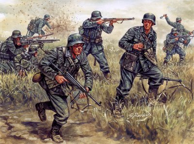 Segunda Guerra Mundial: Soldados alemanes de infantería en Francia de Giuseppe Rava