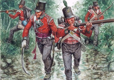 Soldados de la Infantería Británica Patrullando hacia 1810 - (Soldados de la Infantería Británica de Giuseppe Rava