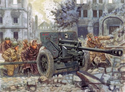 Segunda Guerra Mundial: Cañón antitanque pesado ruso 76 mm - Segunda Guerra Mundial: cañón antitanque ruso - Ilustración de Giuseppe Rava de Giuseppe Rava