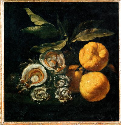 Nature Morte aux huitres et aux coings - Naturaleza muerta con ostras y membrillo ... de Giuseppe Recco