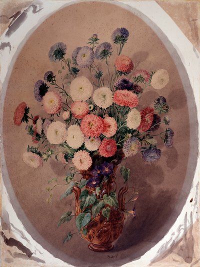 Manojo de margaritas Acuarela de Giuseppe Roda (siglo XIX) 1863 Dim 70x51 cm Genes, Galleria d