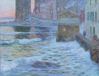 Atardecer en Bogliasco (óleo sobre lienzo) de Giuseppe Sacheri