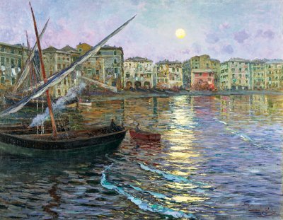 Poesía lunar de Liguria, de Giuseppe Sacheri (1863-1950), óleo sobre lienzo de Giuseppe Sacheri