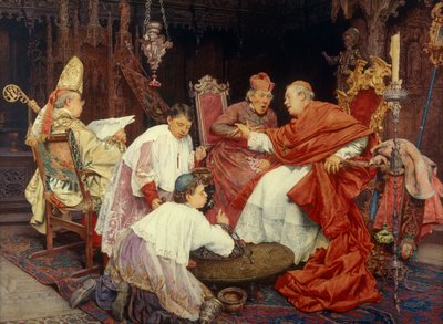 Cardenales en un Interior de Giuseppe Signorini