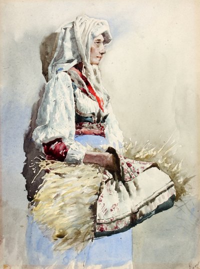 Mujer campesina italiana, finales del siglo XIX-principios del siglo XX de Giuseppe Signorini