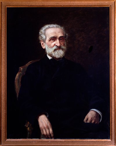 Retrato de Giuseppe Verdi (1813-1901), compositor italiano. Bolonia, museo cívico de la música de Giuseppe Tivoli