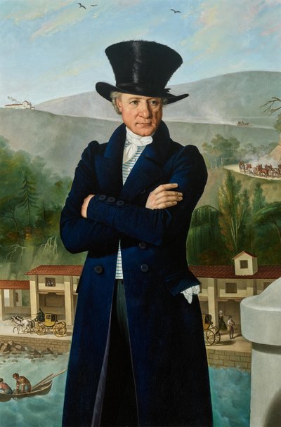 El transportista Paolo Preinitsch (Rosegg 1762 - 1840 Trieste) en el puerto de Trieste de Giuseppe Tominz
