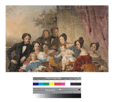 Familia Sinigallia, boceto, 1840s de Giuseppe Tominz