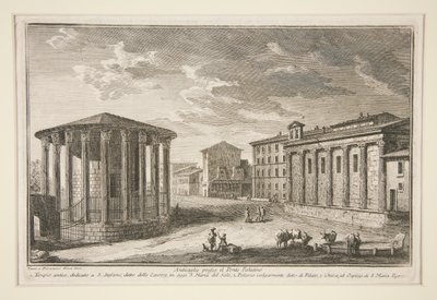 Ruinas cerca del Ponte Palatino de Giuseppe Vasi