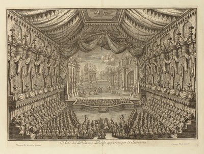 La Serenata en el Palacio Real de Nápoles de Giuseppe Vasi