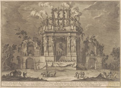 La Segunda Máquina para la Chinea de 1771: Un Palacio de Placer Dedicado a Baco, 1771 de Giuseppe Vasi