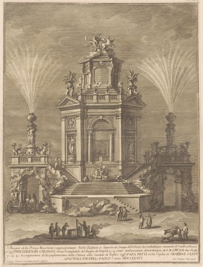 La Prima Macchina para la Chinea de 1776: Un palacio de placer de Giuseppe Vasi, after Giuseppe Palazzi