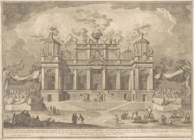 La Prima Macchina para la Chinea de 1770: Un edificio romano para el comercio de Giuseppe Vasi, after Giuseppe Palazzi, after Paolo Posi
