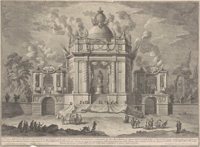 La Prima Macchina para la Chinea de 1771: El Templo de Asclepio de Giuseppe Vasi, after Giuseppe Palazzi, after Paolo Posi