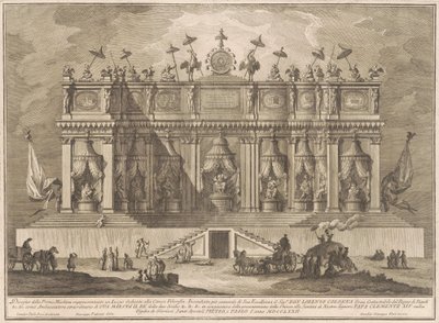 La Prima Macchina para la Chinea de 1772: Un edificio dedicado a la filosofía china de Giuseppe Vasi, after Giuseppe Palazzi, after Paolo Posi