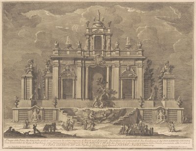 La Prima Macchina para la Chinea de 1774: Hércules y el dragón en el jardín de las Hespérides de Giuseppe Vasi, after Giuseppe Palazzi, after Paolo Posi