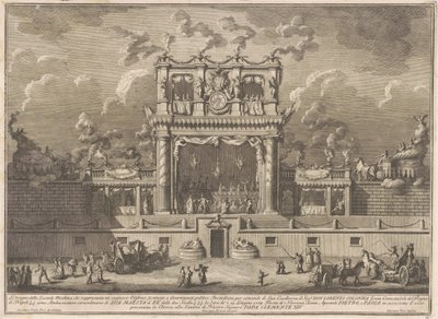 La Segunda Máquina para la Chinea de 1769: Un edificio para entretenimiento público de Giuseppe Vasi, after Giuseppe Palazzi, after Paolo Posi