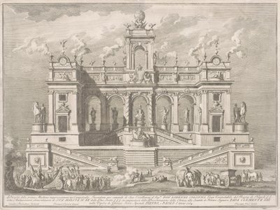 La Prima Macchina para la Chinea de 1764: Un edificio del Capitolio de Giuseppe Vasi, after Tommaso Catrani, after Paolo Posi