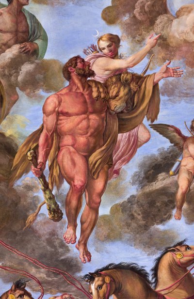Detalle que representa a Artemisa, Apoteosis de Hércules de Giuseppe Velasco