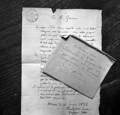 Solicitud de Verdi para la admisión al Conservatorio, 22 de junio de 1832 (tinta sobre papel) de Giuseppe Verdi