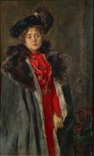 Retrato de esposa de Giuseppe Vizzotto Alberti, óleo sobre lienzo de Giuseppe Vizzotto Alberti