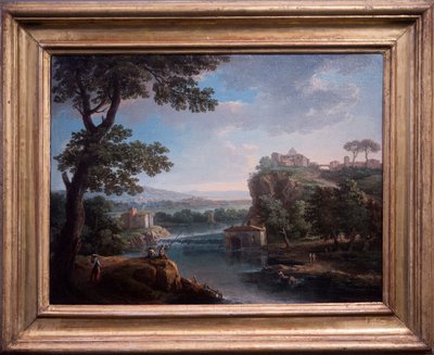 Vista del río con pescador de Giuseppe Zais