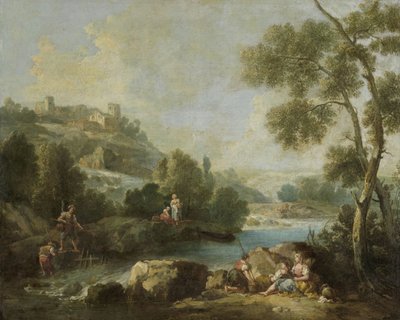 Paisaje con figuras de Giuseppe Zaïs (attributed to)