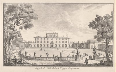 La Villa Real llamada il Poggio Imperiale La Real Villa detta il Poggio Imperiale, vista..., 1744. de Giuseppe Zocchi