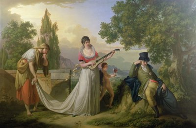 Una escena alegórica romántica de Giuseppe or Josef Grassi
