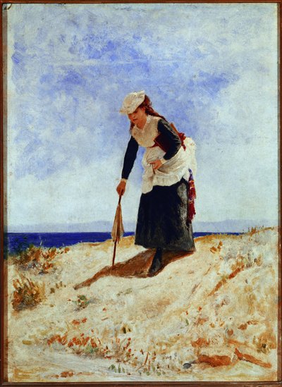 Una mujer en la arena de Giuseppe or Joseph de Nittis