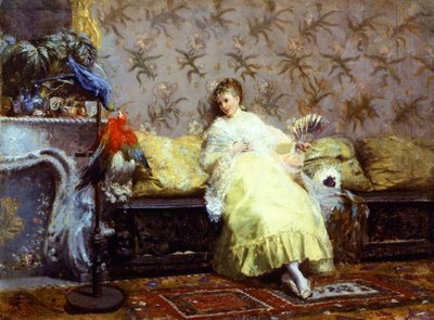Dama con loros, ca 1869 de Giuseppe or Joseph de Nittis