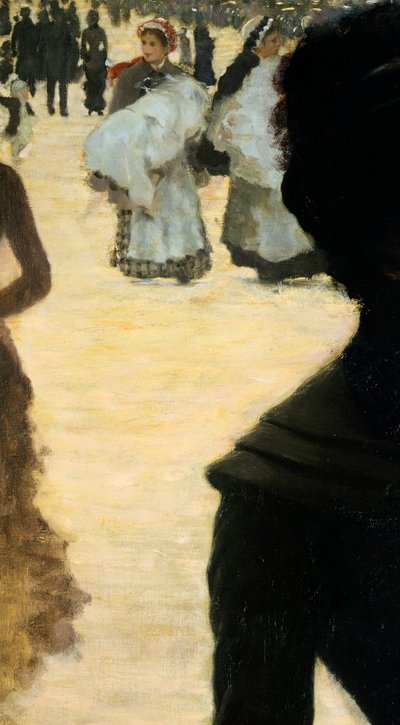 Regreso del Bois de Boulogne, Dama con un perro, detalle de Giuseppe or Joseph de Nittis