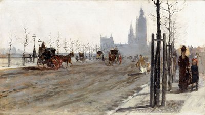 El Victoria Embankment, Londres, 1875 de Giuseppe or Joseph de Nittis