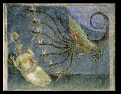 La mujer vestida con el sol y el dragón de siete cabezas, 1360-70 de Giusto di Giovanni de Menabuoi