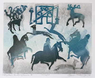 Escena de caza picta III de Gloria Wallington