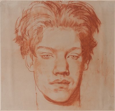 Cabeza de un joven (tiza roja) de Glyn Warren Philpot