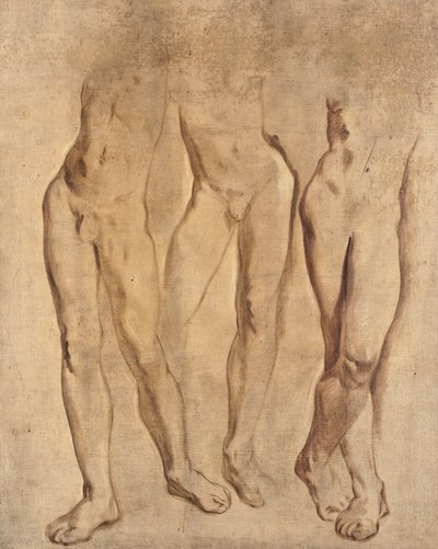 Tres estudios de un desnudo masculino, c. 1923-24 (óleo sobre lienzo) de Glyn Warren Philpot