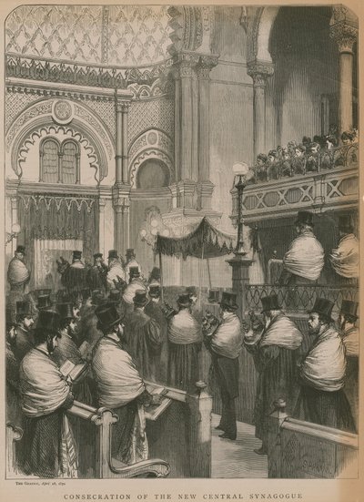 Consagración de la Nueva Sinagoga Central (grabado) de Godefroy Durand