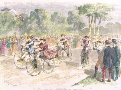 Trajes originales para la carrera de velocípedos en Burdeos de Godefroy Durand