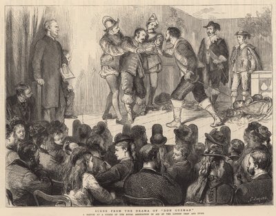 Escena del drama de Don Guzmán (grabado) de Godefroy Durand