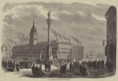 La Plaza del Palacio de Varsovia (grabado) de Godefroy Durand