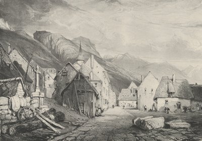 Entrada del pueblo de los Baños, 1831 de Godefroy Engelmann