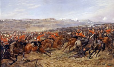 La carga de la Brigada Pesada en la Batalla de Balaclava, 25 de octubre de 1854, 1897 de Godfrey Douglas Giles