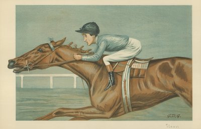 Tod Sloan, un jinete americano, 25 de mayo de 1899, caricatura de Vanity Fair de Godfrey Douglas Giles