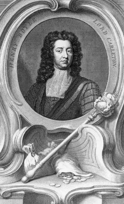 Henry Boyle, Lord Carleton grabado por Jacobus Houbraken, 1740 de Godfrey Kneller