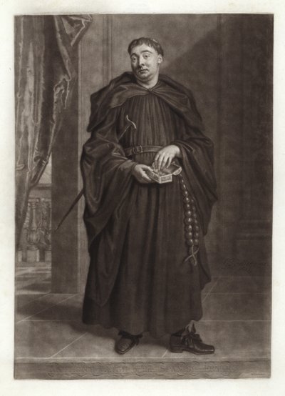 Retrato de Anthony Leigh como el Padre Dominic en El fraile español de Godfrey Kneller